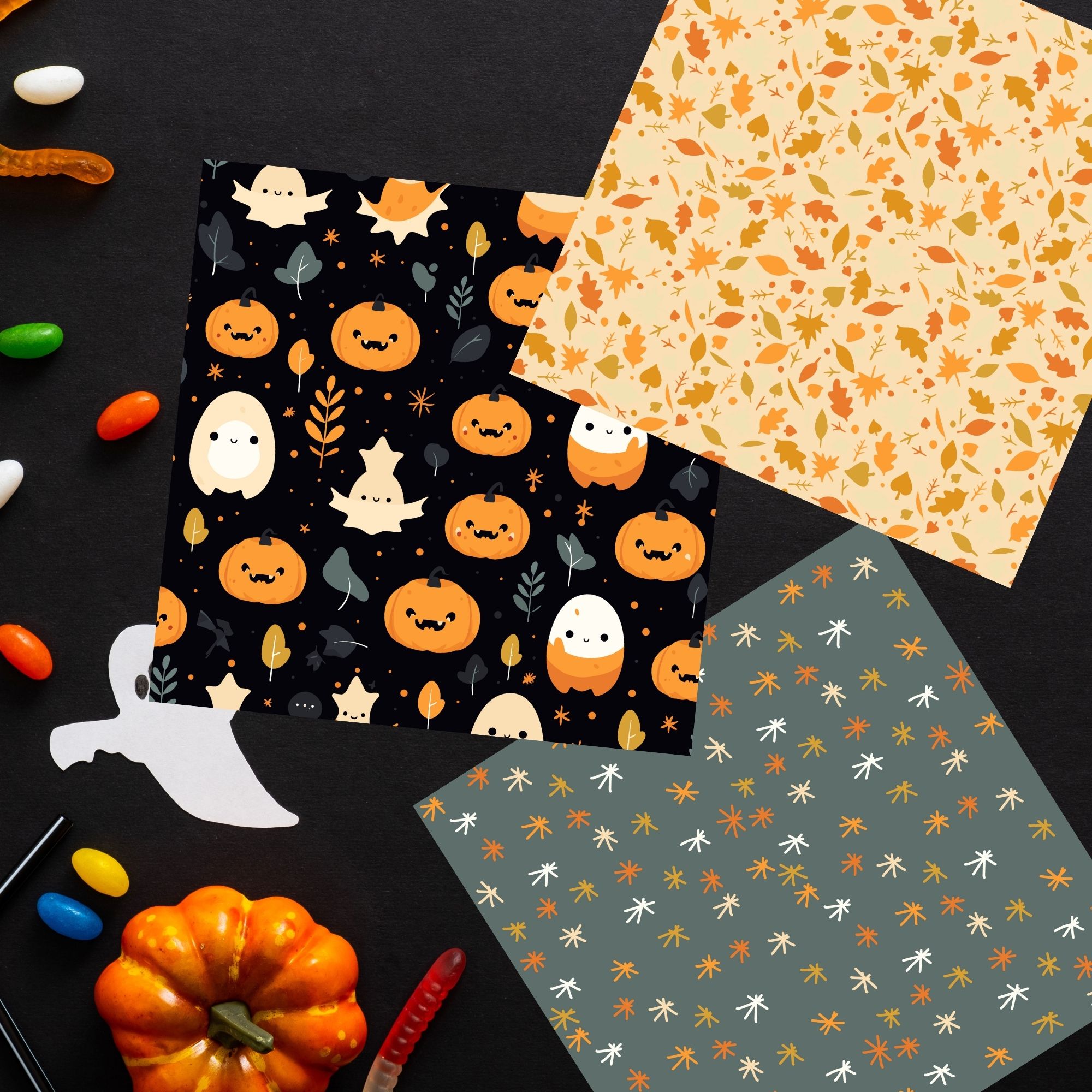Spooky Boos 3 seamless pattern set