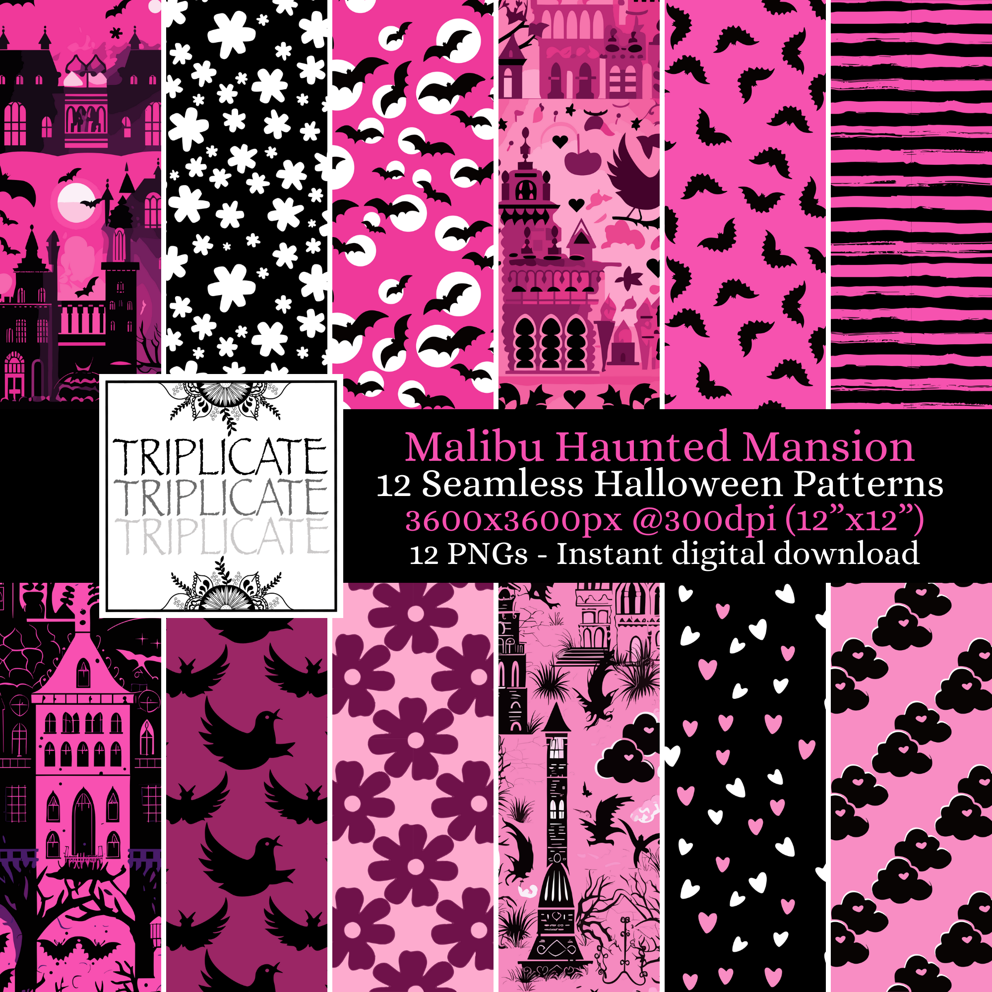 Pink Halloween Printable Patterns