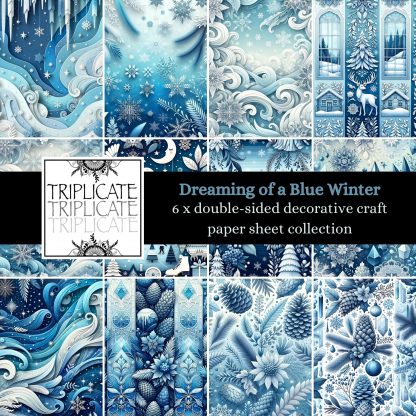 Dreaming of a Blue Winter Scrapbook Paper Sheets