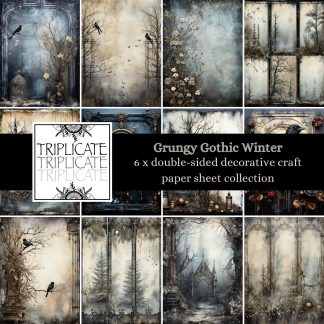 Grungy Gothic Winter Scrapbook Cardstock Sheets