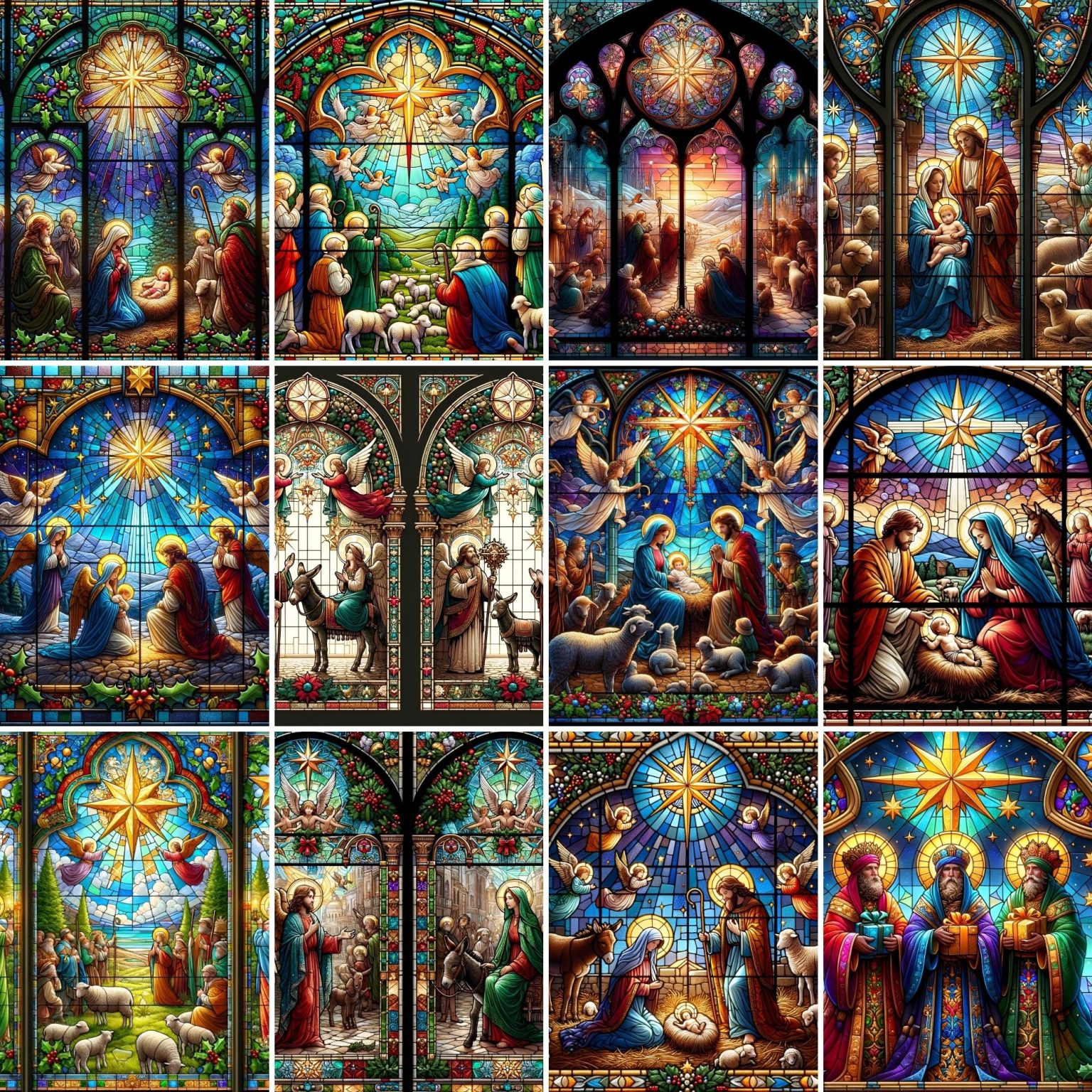 Christian Christmas Nativity Scrapbook and Decorative Craft Paper - Triplicate