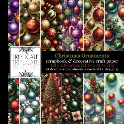 Christmas Ornaments Scrapbook and Decorative Craft Paper