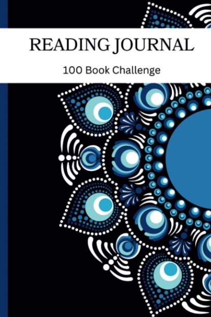 100 Book Challenge Reading Journal with Dot Mandala Cover