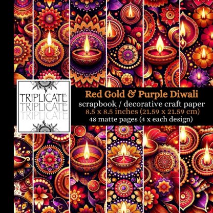 Red Gold and Purple Decorative Craft Paper Pad