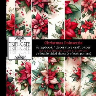 Christmas Poinsettia Scrapbook and Decorative Craft Paper