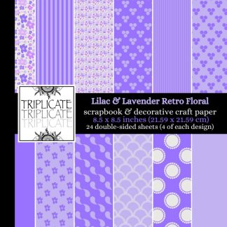 Lilac & Lavender Retro Floral Scrapbook and Decorative Craft Paper