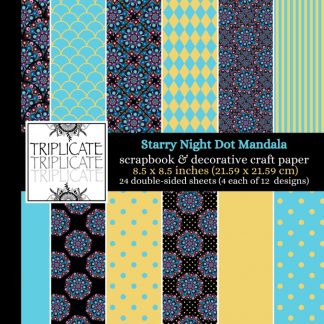 Starry Night Dot Mandala Patterns Scrapbook and Decorative Craft Paper