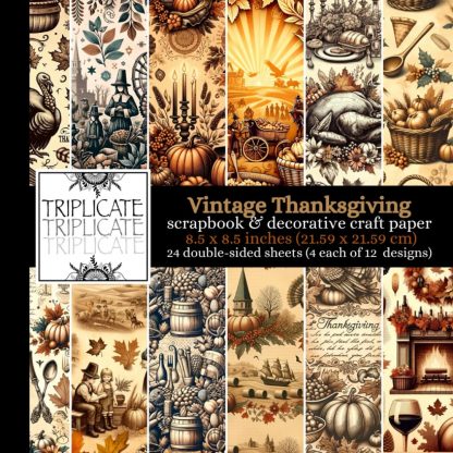 Vintage Thanksgiving Scrapbook and Decorative Craft Paper