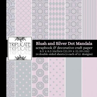 Blush and Silver Dot Mandala Scrapbook and Decorative Craft Paper