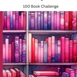 Reading Journal 100 Book Challenge Gift for Readers - Watercolor Bookshelf Notebook