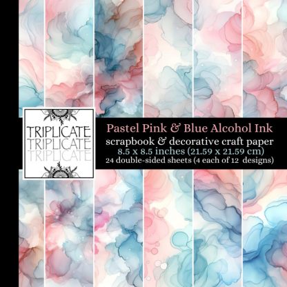 Pastel Pink & Blue Scrapbook and Decorative Craft Paper