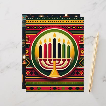 Colorful Kwanzaa Candles Scrapbook Paper Sheets