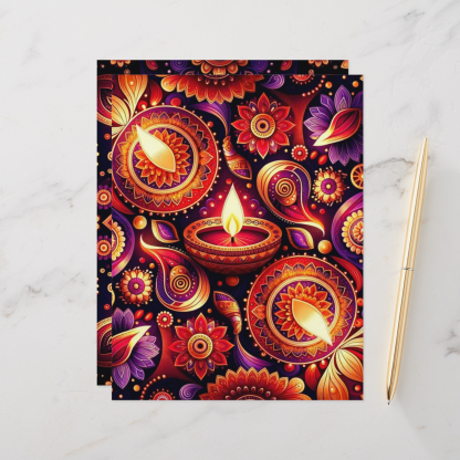 Zazzle Red, Gold and Purple Diwali Scrapbook Paper