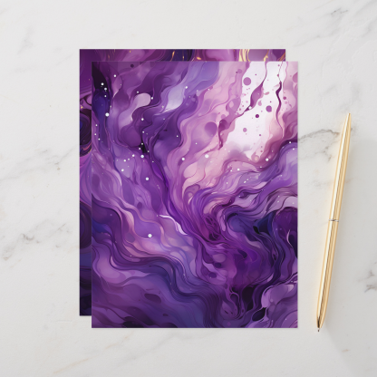 Zazzle Vibrant Purple Poured Paint Scrapbook Paper