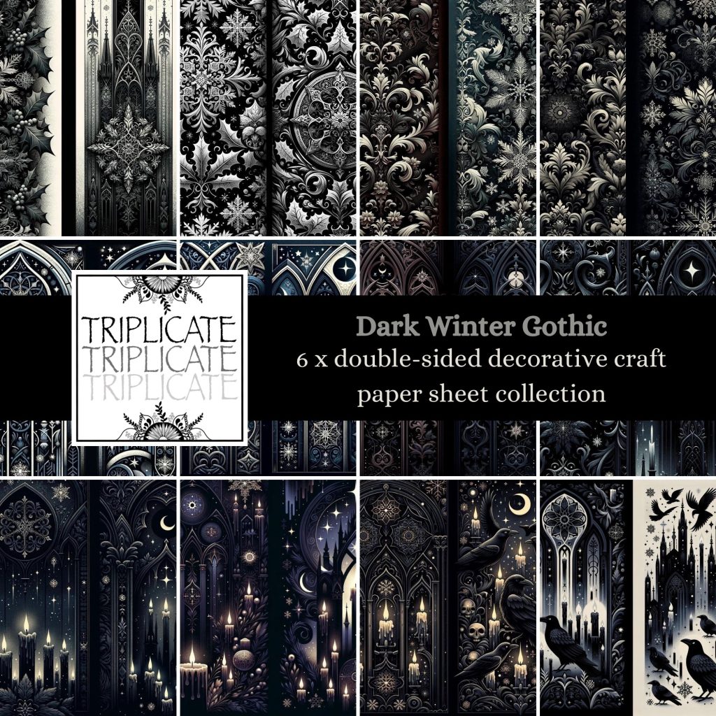 Dark Winter Gothic Scrapbook and Craft Cardstock