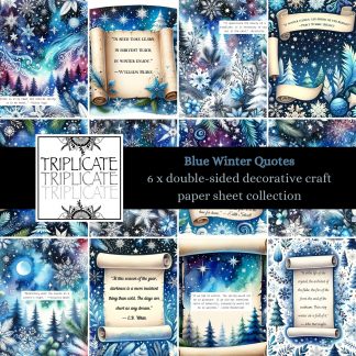 Winter Quote Blue Scrapbook Paper Backgrounds