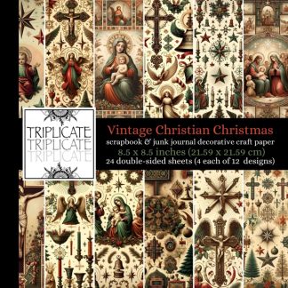 Vintage Christian Christmas Scrapbook and Junk Journal Decorative Craft Paper