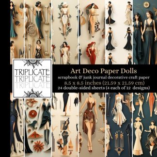 Art Deco Paper Dolls Scrapbook and Junk Journal Decorative Craft Paper