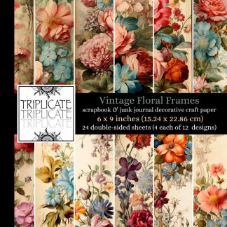 Vintage Floral Frames Scrapbook and Junk Journal Decorative Craft Paper