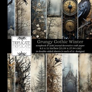 Grungy Gothic Winter Scrapbook and Junk Journal Decorative Craft Paper