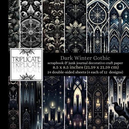 Dark Winter Gothic Scrapbook and Junk Journal Decorative Craft Paper
