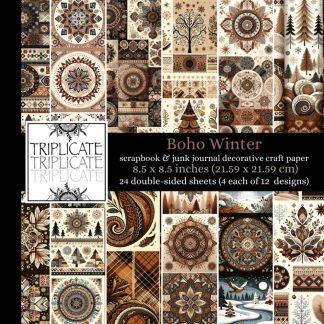 Boho Winter Scrapbook and Junk Journal Decorative Craft Paper