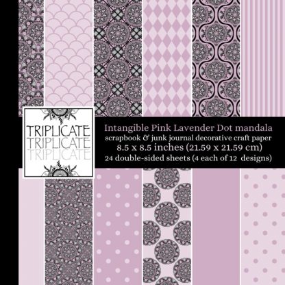 Intangible Pink Lavender Dot Mandala Pattern Scrapbook and Junk Journal Decorative Craft Paper