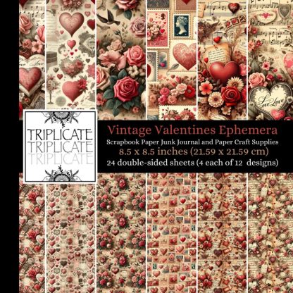 Vintage Valentines Ephemera Scrapbook Paper Junk Journal and Paper Craft Supplies