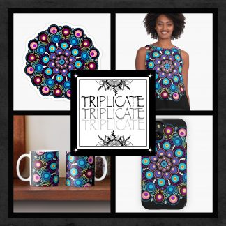 Starry Night Polka Dot Mandala Stickers Apparel and Accessories