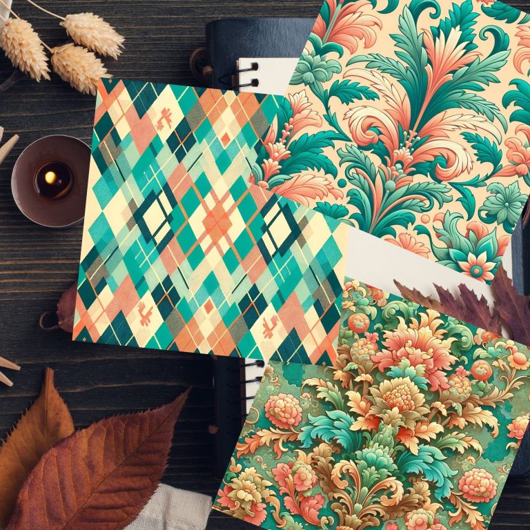 Sunset on Sea Patterns Scrapbook Paper – Junk Journal & Digital ...