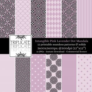 Intangible Pink Lavender Dot Mandala Seamless Junk Journal & Scrapbook Digital Decorative Craft Paper