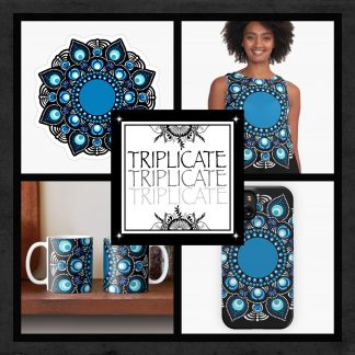 Fireworks over the Blue Danube Dot Mandala Stickers Apparel and Accessories