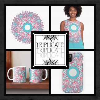 Sunset on Sea Anemone Polka Dot Mandala Stickers Apparel and Accessories