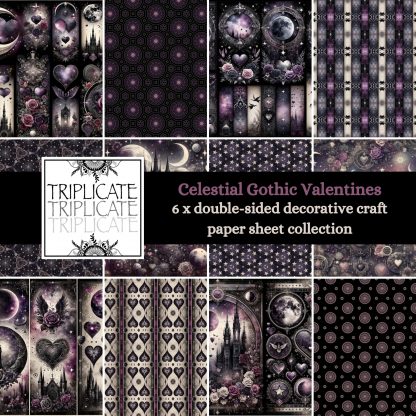 Celestial Gothic Valentine’s Scrapbook Paper