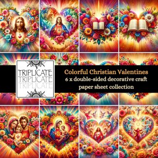 Colorful Christian Valentines Scrapbook Paper