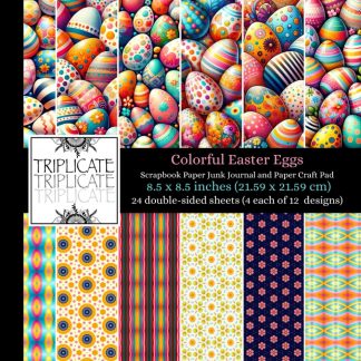 Colorful Easter Eggs Scrapbook Paper Junk Journal and Paper Craft Pad