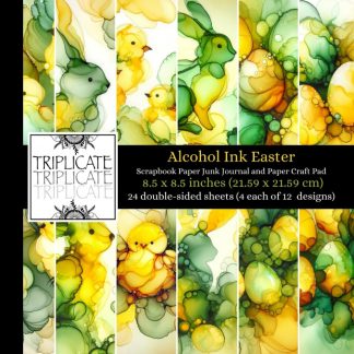 Alcohol Ink Easter Scrapbook Paper Junk Journal and Paper Craft Pad