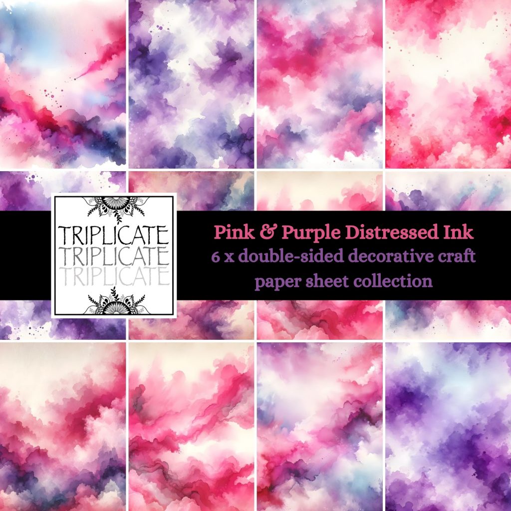Pink and Purple Distressed Ink Backgrounds
