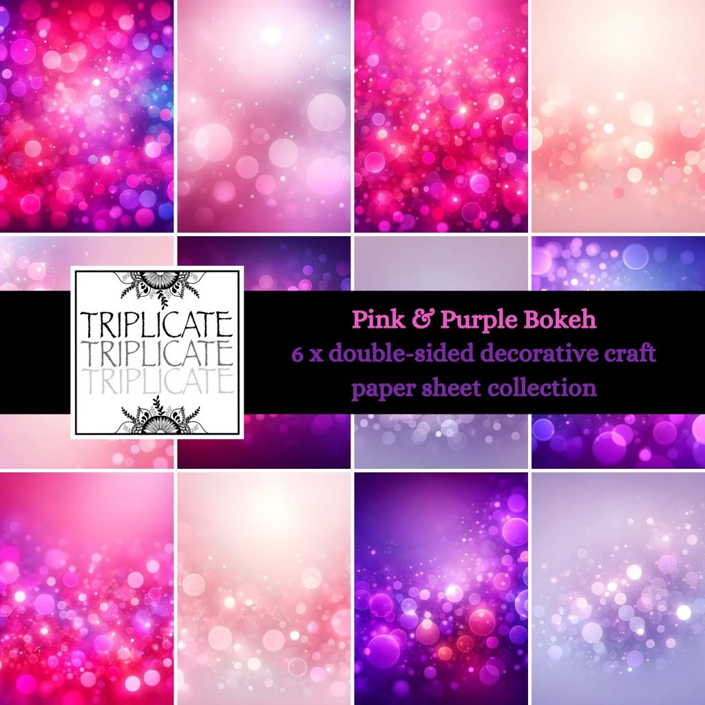 Pink and Purple Bokeh Scrapbook Paper Backgrounds