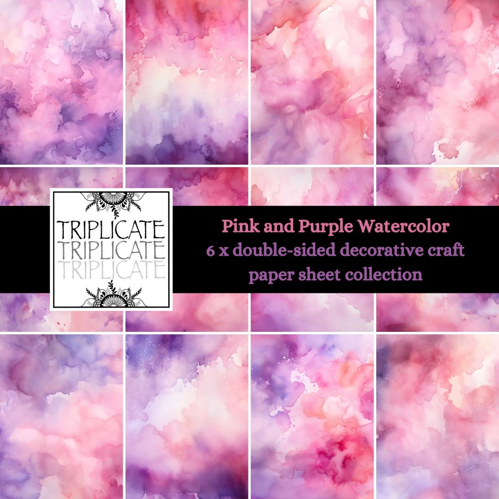 Pink and Purple Watercolor Wash Backgrounds