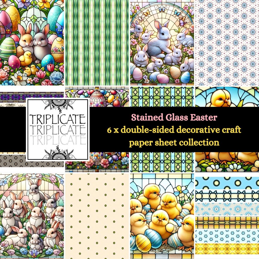 Stained Glass Easter Patterned Scrapbook Paper