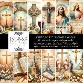Vintage Christian Easter Junk Journal & Scrapbook Digital Decorative Craft Paper