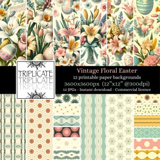 Vintage Floral Easter Junk Journal & Scrapbook Digital Decorative Craft Paper