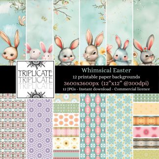 Whimsical Easter Junk Journal & Scrapbook Digital Decorative Craft Paper