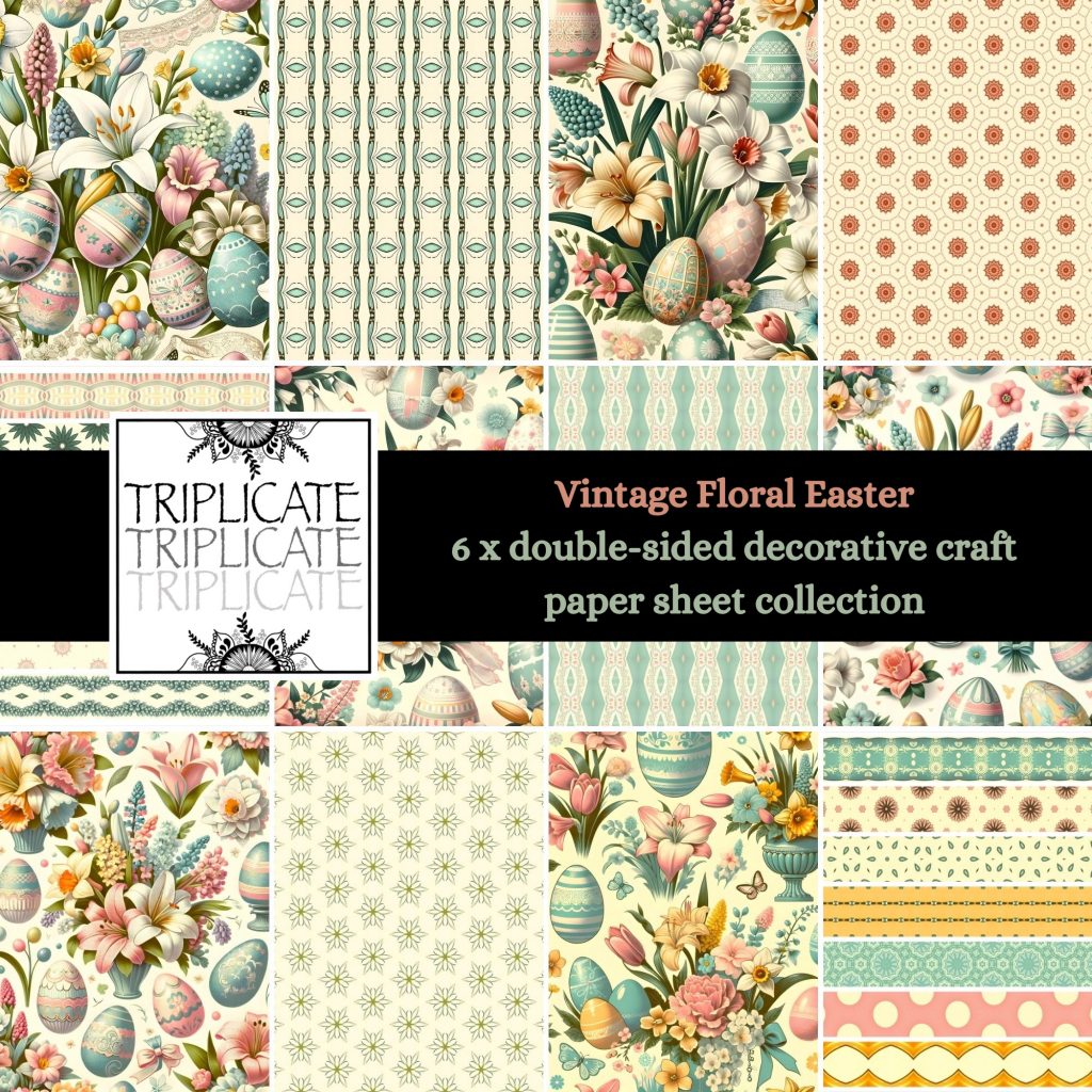 Vintage Floral Easter Scrapbook Cardstock