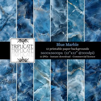 Blue Marble Junk Journal & Scrapbook Digital Decorative Craft Paper