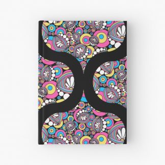 Journal, 80s Aerobics Rainbow Daisy Doodle Retro Ogee designed and sold by Triplicate Limited