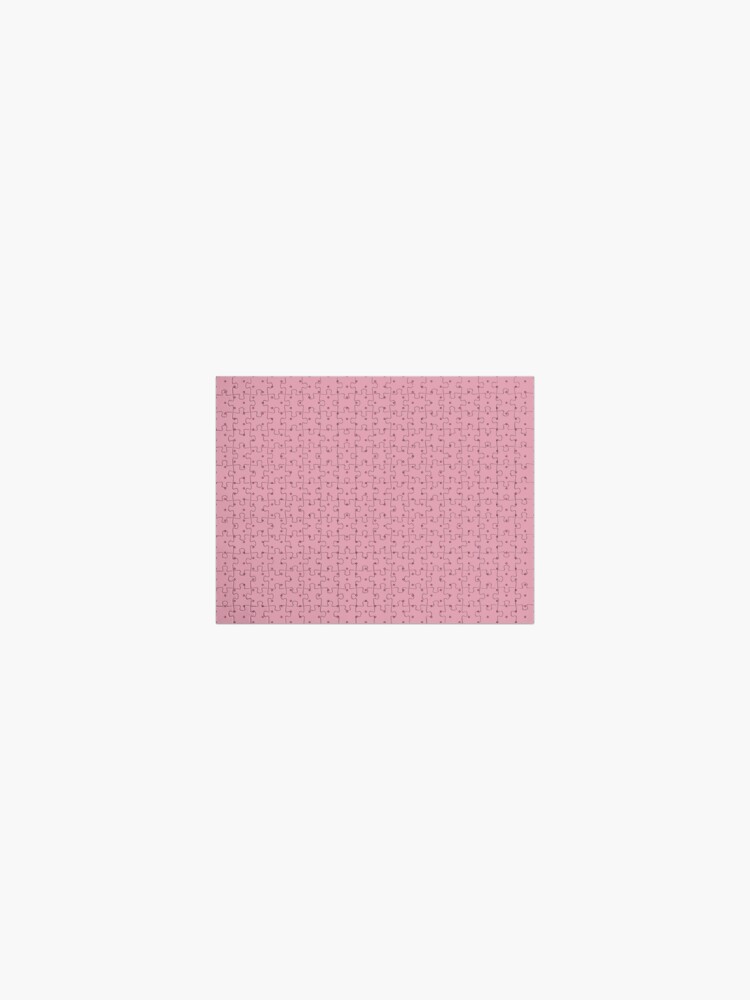 Jigsaw Puzzle, Geometric Dusky Rose Red Violet Polka Dots On Sea Pink designed and sold by Triplicate Limited