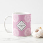 Monogram Dusky Rose Preppy In Pink Polka Dots Coffee Mug