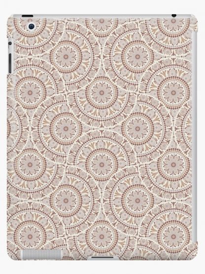 iPad Case & Skin, Warm Neutrals Cafe Ombre Dot Mandala Art Deco Fans designed and sold by Triplicate Limited